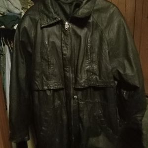 100% leather coat